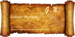 Geher Morgan névjegykártya